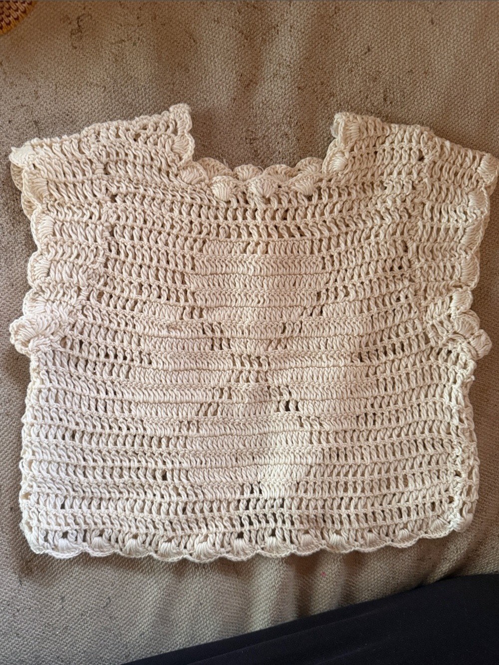 Apolina Handmade Crochet girls heart Top in Cream